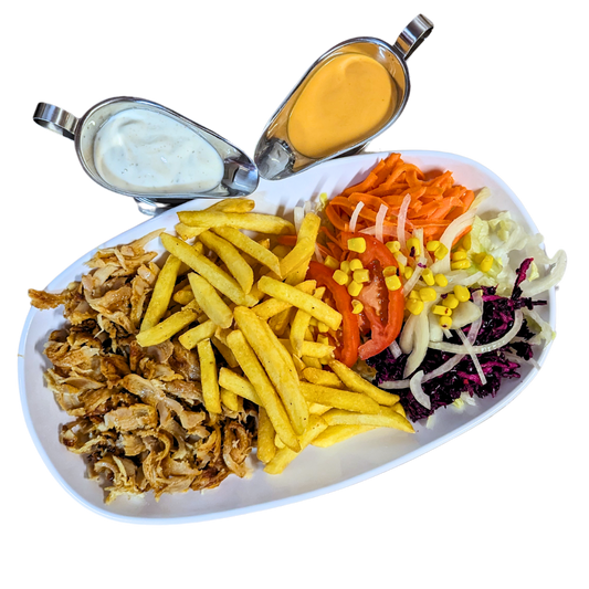 74. Döner Teller mit Pommes und Salat